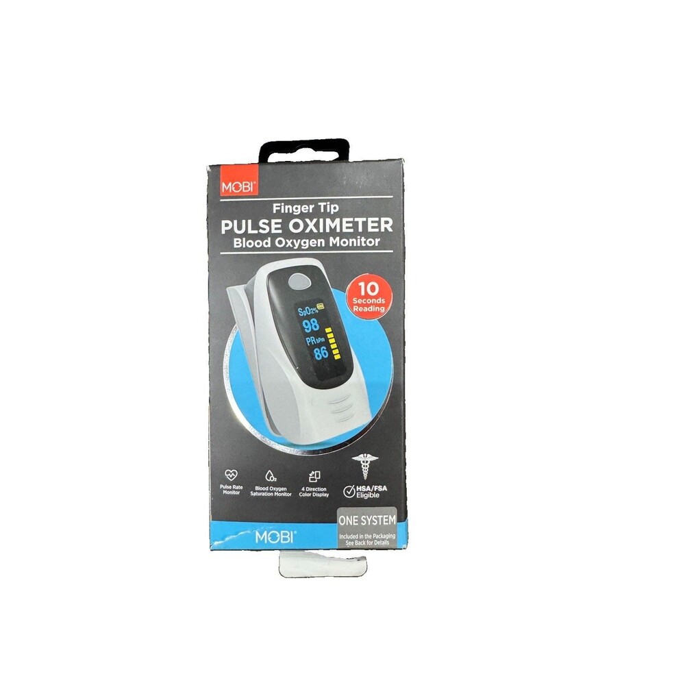 (RB2) MOBI 70299 Fingertip Pulse Oximeter Blood Oxygen SpO2 Heart Rate Monitor